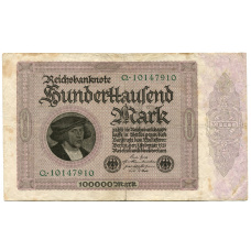 Банкнота 100000 марок 1923 года Германия