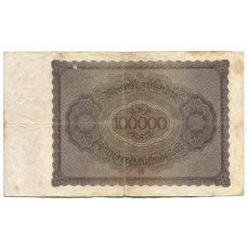 Банкнота 100000 марок 1923 года Германия (вид 2)