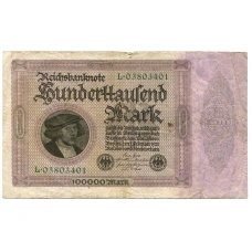 Банкнота 100000 марок 1923 года Германия