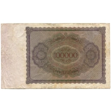 Банкнота 100000 марок 1923 года Германия (вид 2)