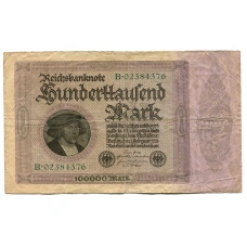 Банкнота 100000 марок 1923 года Германия