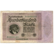 Банкнота 100000 марок 1923 года Германия