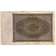 Банкнота 100000 марок 1923 года Германия (вид 2)