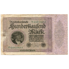 Банкнота 100000 марок 1923 года Германия