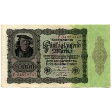 Банкнота 50000 марок 1922 года Германия