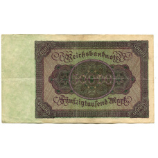 Банкнота 50000 марок 1922 года Германия (вид 2)