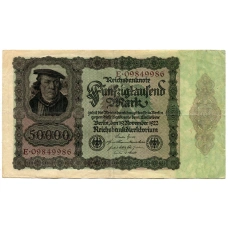 Банкнота 50000 марок 1922 года Германия
