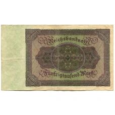 Банкнота 50000 марок 1922 года Германия (вид 2)