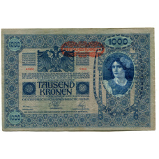 Банкнота 1000 крон 1902 года Австрия — надпечатка (аверс)