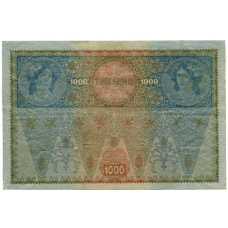 Банкнота 1000 крон 1902 года Австрия — надпечатка (вид 2)