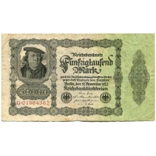 Банкнота 50000 марок 1922 года Германия
