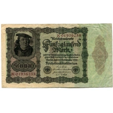 Банкнота 50000 марок 1922 года Германия