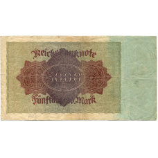 Банкнота 5000 марок 1922 года Германия (вид 2)