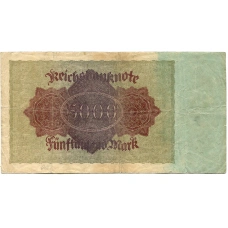 Банкнота 5000 марок 1922 года Германия (вид 2)