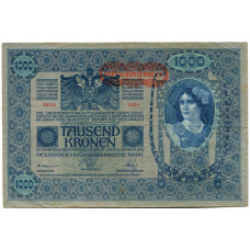 Банкнота 1000 крон 1902 года Австрия — Надпечатка
