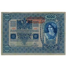 Банкнота 1000 крон 1902 года Австрия — Надпечатка