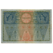 Банкнота 1000 крон 1902 года Австрия — Надпечатка (вид 2)