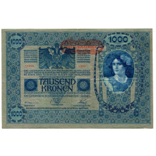 Банкнота 1000 крон 1902 года Австрия — Надпечатка