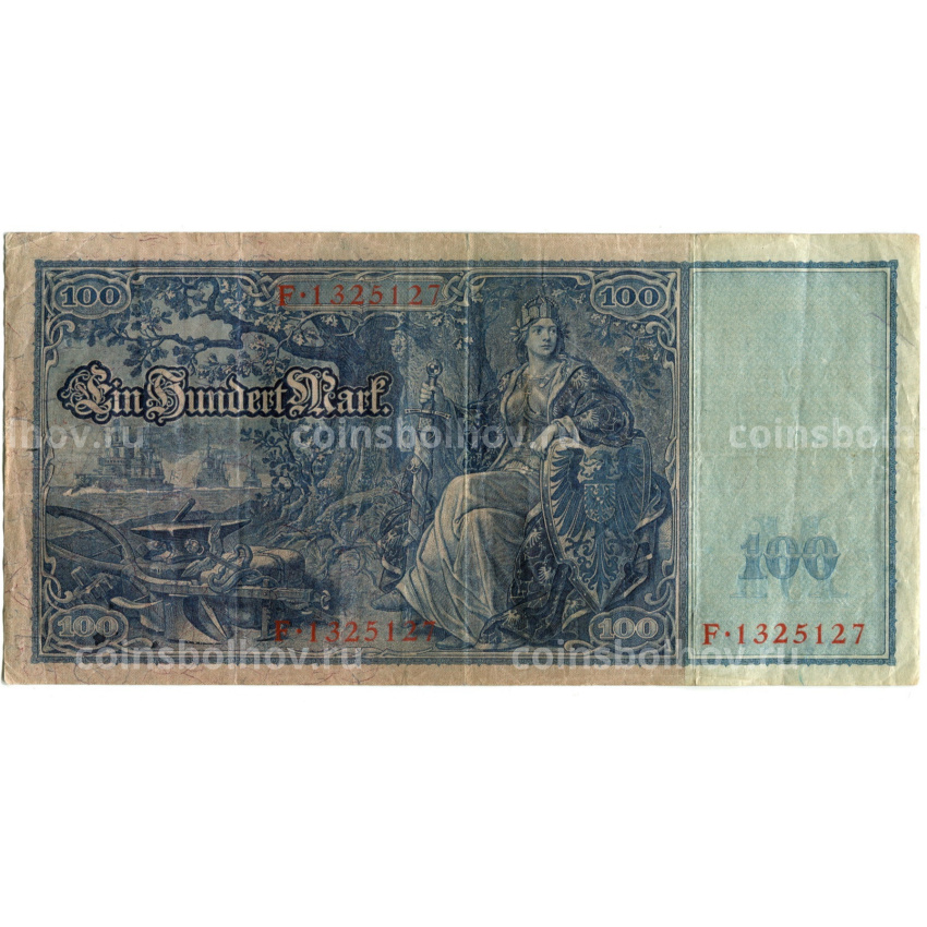 Банкнота 100 марок 1910 года Германия (вид 2)