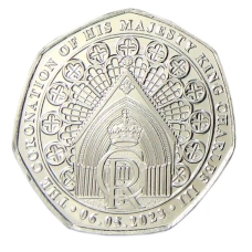 Монета 50 пенсов 2024 года Гибралтар «Коронация короля Карла III» (аверс)