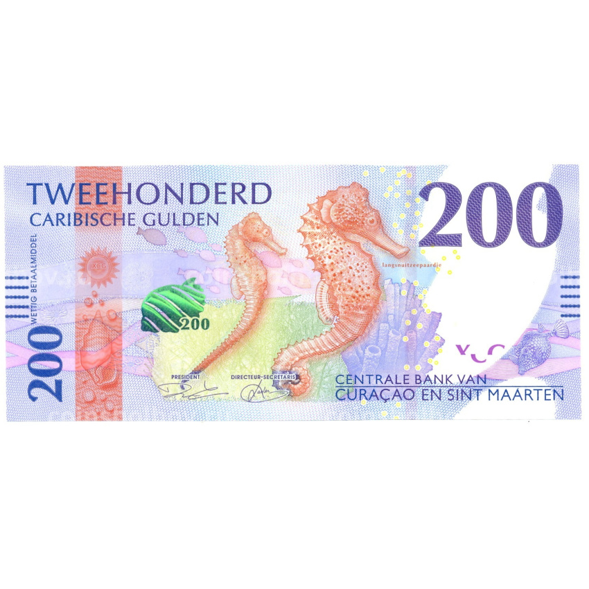Банкнота 200 гульденов 2025 года Кюрасао и Сен-Мартен