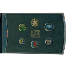 Набор из 6 монет 2012 года Фиджи «Флора и фауна» (Цветное покрытие, в подарочной упаковке) (аверс)