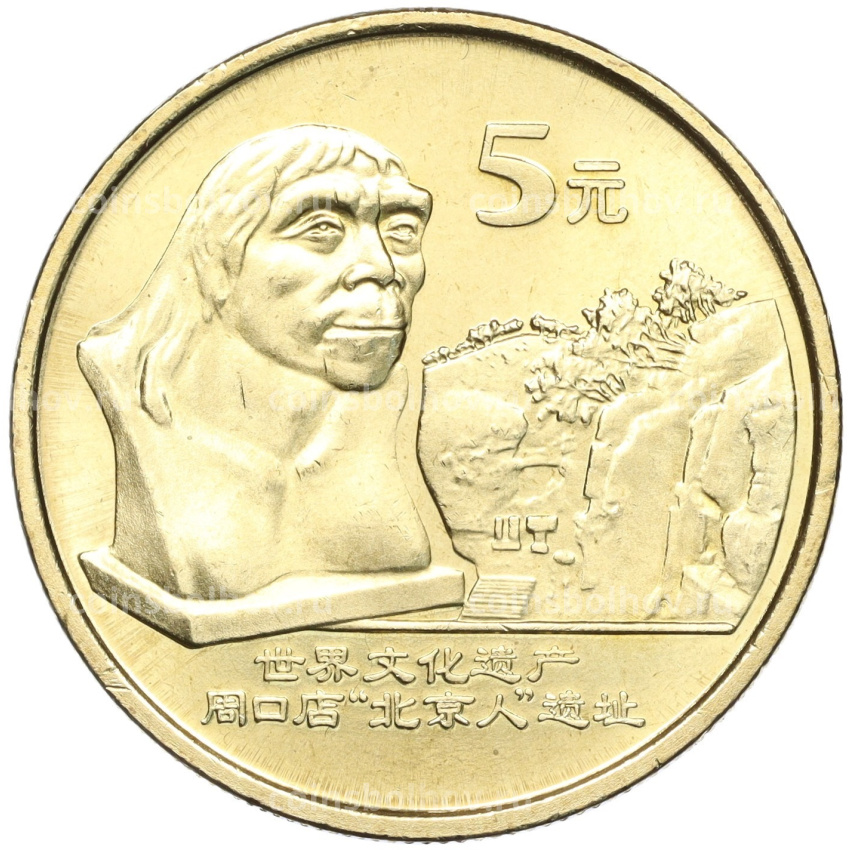 Монета 5 юаней 2004 года Китай «Всемирное наследие ЮНЕСКО — Пекинский человек»