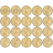 Набор из 20 монет 1 доллар 2024 года Австралия «Австралийская футбольная лига» (в буклете) (аверс)