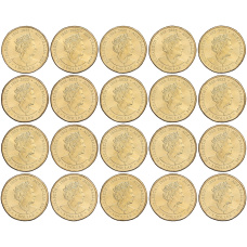 Набор из 20 монет 1 доллар 2024 года Австралия «Австралийская футбольная лига» (в буклете) (реверс)