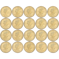 Набор из 20 монет 1 доллар 2024 года Австралия «Австралийская футбольная лига» (в буклете) (реверс)