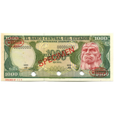 Банкнота 1000 сукре Эквадор — Образец