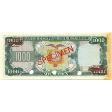 Банкнота 1000 сукре Эквадор — Образец (вид 2)