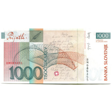 Банкнота 1000 таларов 2003 года Словения (вид 2)