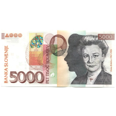 Банкнота 5000 толаров 2004 года Словения