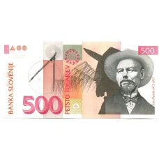 Банкнота 500 толаров 1992 года Словения
