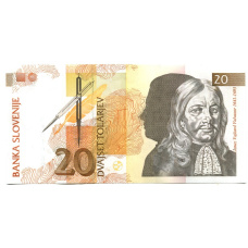Банкнота 20 толаров 1992 года Словения