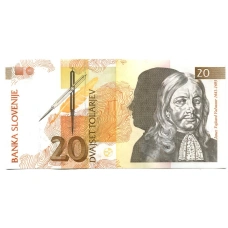 Банкнота 20 толаров 1992 года Словения