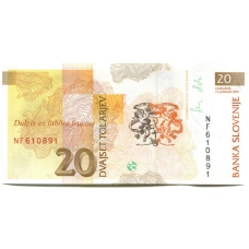 Банкнота 20 толаров 1992 года Словения (вид 2)