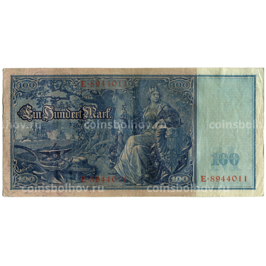 Банкнота 100 марок 1910 года Германия (вид 2)