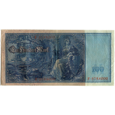 Банкнота 100 марок 1910 года Германия (вид 2)