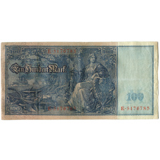 Банкнота 100 марок 1910 года Германия (вид 2)