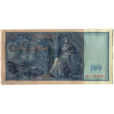 Банкнота 100 марок 1910 года Германия (вид 2)