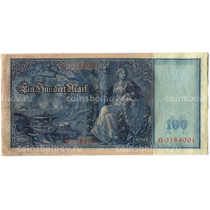 Банкнота 100 марок 1910 года Германия (вид 2)