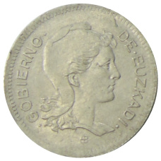 Монета 1 песета 1937 года Испания (Эускади) (реверс)