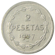 Монета 2 песеты 1937 года Испания (Эускади) (аверс)