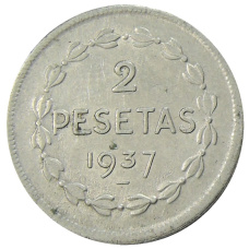 Монета 2 песеты 1937 года Испания (Эускади) (аверс)