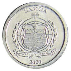 Монета 1 сене 2020 года Самоа «Зубастоклювый голубь» (реверс)