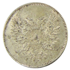 Монета 25 пенни 1917 года Русская Финляндия — Орел без корон (Временное правительство) (реверс)