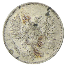 Монета 25 пенни 1917 года Русская Финляндия — Орел без корон (Временное правительство) (реверс)