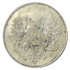 Монета 25 пенни 1917 года Русская Финляндия — Орел без корон (Временное правительство) (реверс)